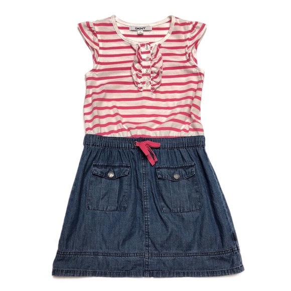 DKNY Other - DKNY Cap Sleeve Half Denim Dress